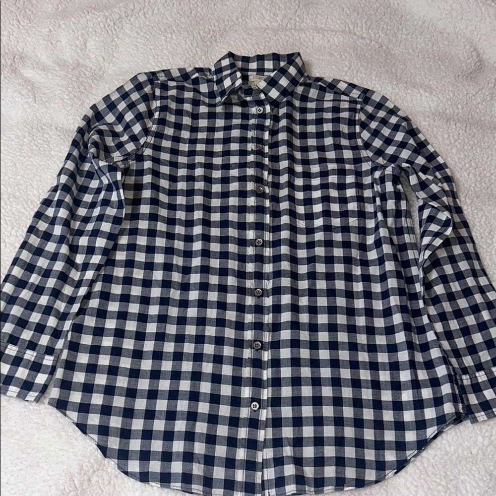 J. Crew Blue and White Long Sleeve Tee